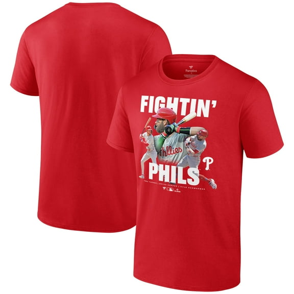 Men's Trea Turner, Bryce Harper, & Kyle Schwarber Red Philadelphia Phillies Fightin Phils T-Shirt
