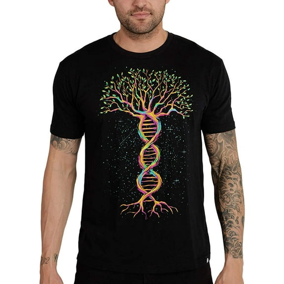Men's Tree of Life Graphic Tees for Men S - 4XL (Black)