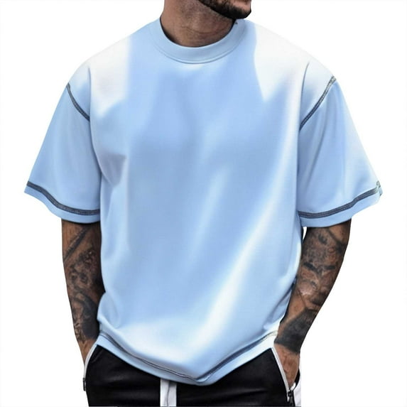 Men's Trend Short Sleeve T Shirt Casual Comfort Fit Breathable Summer Tee for Daily Wear Mens Basic Tee Shirts Summer Vintage T Shirts