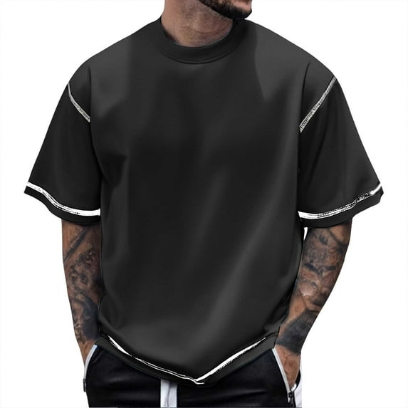 Men's Trend Short Sleeve T Shirt Casual Comfort Fit Breathable Summer Tee for Daily Wear Mens Basic Tee Shirts Summer Vintage T Shirts