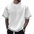 thumbnail image 1 of Men's Trend Short Sleeve T Shirt Casual Comfort Fit Breathable Summer Tee for Daily Wear Mens Basic Tee Shirts Summer Vintage T Shirts, 1 of 9