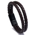 thumbnail image 1 of Men's Trend Vintage Braided Double Circle Bracelet Simple Fashion Imitation Leather Bracelet Bracelet, 1 of 4