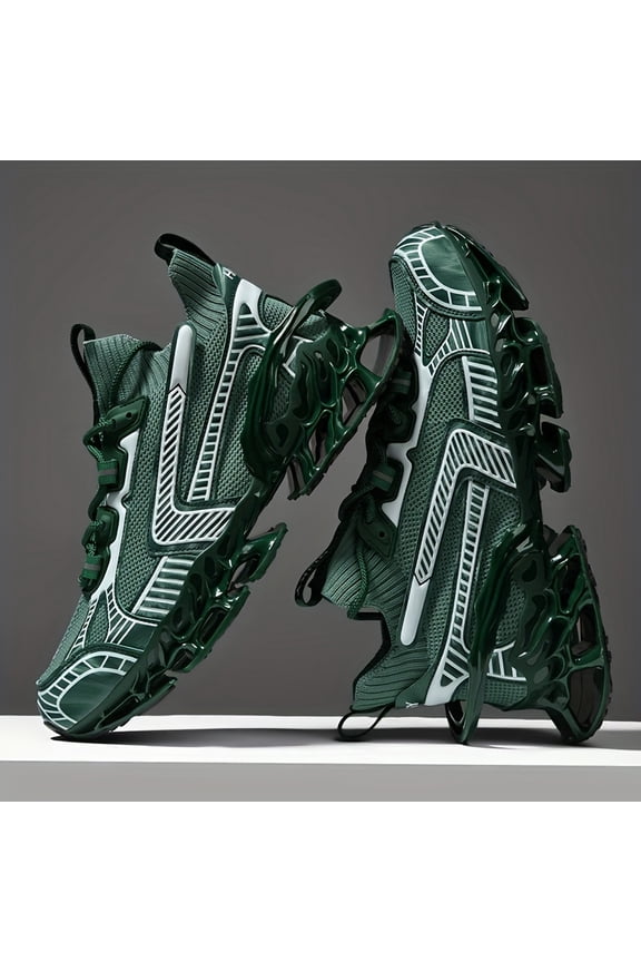 Men's Trendy Blade Type Shoes Shock Absorption Striped Comfy Outdoor Running Workout Hiking All Seasons