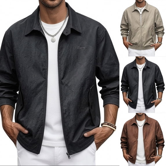 Men's Trendy Casual Fixian Handsome Lapel Jacket Lightweight Polyester Blend Blazer Sport Coat All-Match Fashion Essential | JASKFLY,Khaki L