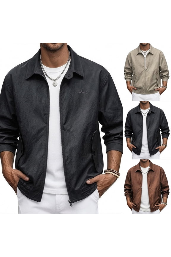 Men's Trendy Casual Fixian Handsome Lapel Jacket Lightweight Polyester Blend Blazer Sport Coat All-Match Fashion Essential | JASKFLY,Khaki M