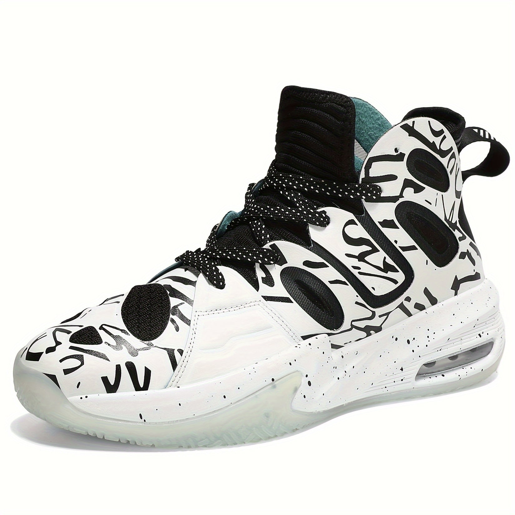 Men's Trendy High Top Basketball Shoes With Air Cushion, Comfy Non Slip ...