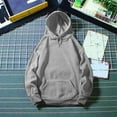 thumbnail image 1 of Men's Trendy Hoodies Soft Cotton Sweatshirt Long Sleeve Casual Lightweight Plain Pullover Fall Winter Tops (M, Gray), 1 of 6