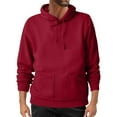 thumbnail image 1 of Men's Trendy Hoodies with Front 2 Pockets Drawstring Comfy Cotton Lightweight Plain Pullover Sweatshirts Tops (L, Wine), 1 of 2
