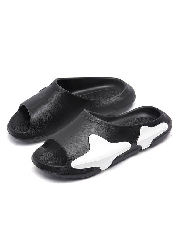 Men's Fashion Thick Sole Cloud Slides Non-Slip Pillow Sandals for Shower Casual Wear