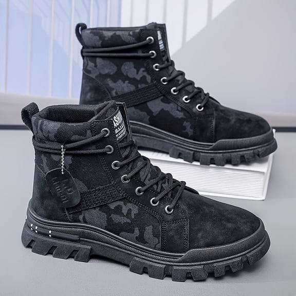 Men's Trendy Slip-Resistant Casual Sneakers - Mid-Top PU Upper with Zipper Closure, Breathable Fabric Lining & EVA Cushion, Durable PVC Sole - All-Season Urban Streetwear Shoes for Daily Wear