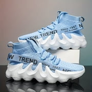 Mens Trendy Sneakers Breathable Non Slip Shock Absorption Middle Top Comfy For All Seasons Outdoor Running Workout Training