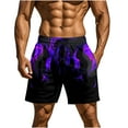 thumbnail image 1 of Men's Trendy Swim Trunks - Vibrant Flame Print & Mesh Liner | Quick-Dry Hawaiian Bathing Suit with Secure Pockets for Beach, 1 of 9