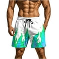 thumbnail image 1 of Men's Trendy Swim Trunks - Vibrant Flame Print & Mesh Liner | Quick-Dry Hawaiian Bathing Suit with Secure Pockets for Beach, 1 of 9