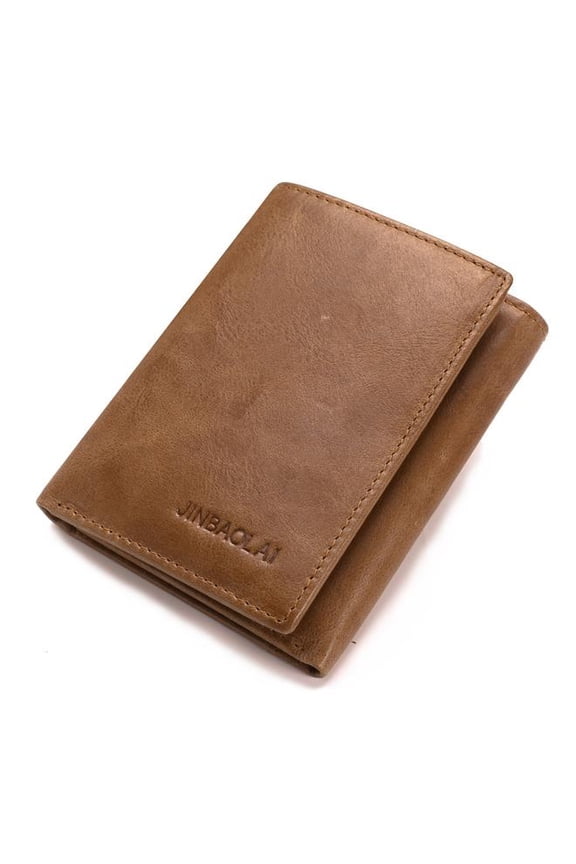 Men's Tri-Fold Leather Wallet Deep CoffeeMen's Leather Trifold with ID Window Wallet, Brown