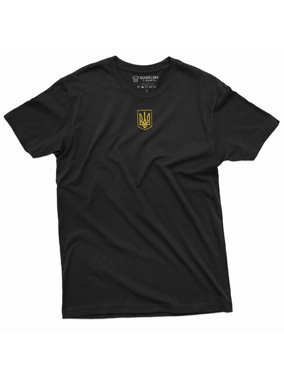 Men's Trident Ukraine shirt Ukraine flag national symbolics Trident military army green black shirt