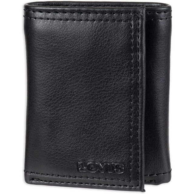 Men's Trifold Leather Wallet With Interior Zipper