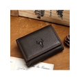 thumbnail image 1 of Men's Trifold Wallet Genuine Leather Credit Card Holder Wallet For Women Men,Small Front Pocket Wallet Male Purse  Slim Tri-Fold Wallet Fathers Day Gifts Birthday And Valentine's Day Gift For Him Her, 1 of 8