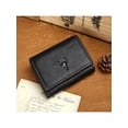 thumbnail image 1 of Men's Trifold Wallet Genuine Leather Credit Card Holder Wallet For Women Men,Small Front Pocket Wallet Male Purse  Slim Tri-Fold Wallet Fathers Day Gifts Birthday And Valentine's Day Gift For Him Her, 1 of 8