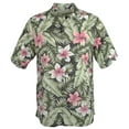 thumbnail image 1 of Men's Tropical Print Linen Blend Short Sleeve Shirt B Large, 1 of 5
