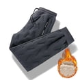 thumbnail image 1 of Men's Trousers Winter Velvet Thickening Loose Fleece Pants With Zip Pocket Large Size Windproof Warm Jogging Pants, 1 of 10