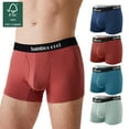 thumbnail image 1 of Men's Trunks Underwear,Breathable Bamboo Viscose Boxer Briefs Short Leg,4 Pack,M-XXL, 1 of 8