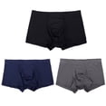 thumbnail image 1 of Men's Trunks Underwear Seamless Boxer Briefs Elastic Soft Thin Underpants Solid, 1 of 5