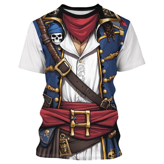 Men's Tshirts Anime Pirate Captain T Shirt Funny Tee Crew Neck Short Sleeve Casual Classic Fit Mens Tees Graphic