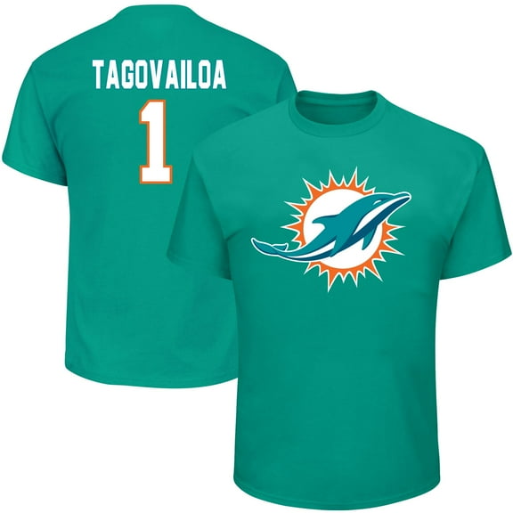 Men's Fanatics Tua Tagovailoa Aqua Miami Dolphins Big & Tall Player Name & Number T-Shirt