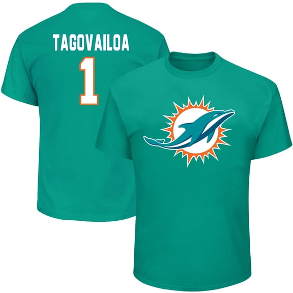 Men's Fanatics Tua Tagovailoa Aqua Miami Dolphins Big & Tall Player Name & Number T-Shirt