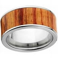 thumbnail image 1 of Men's Tulip Wood Exotic Wood Ring Crafted in Durable Stainless Steel, 1 of 3