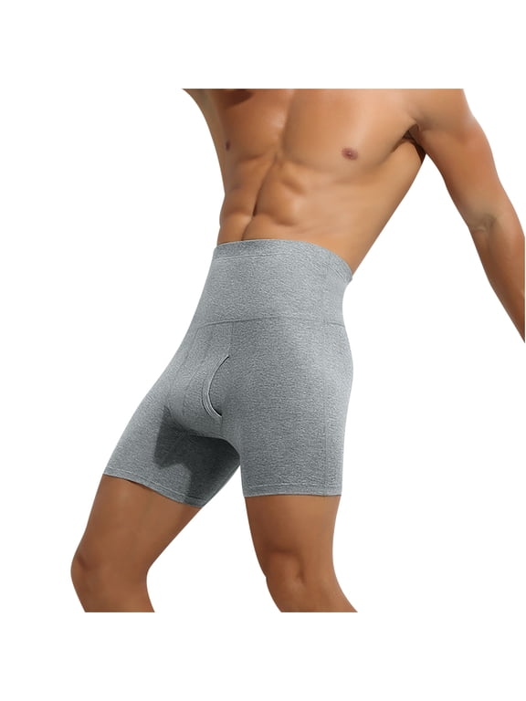 Men's Tummy Control Shapewear Shorts High Waist Slimming Anti-Curling Underwear Boxer Brief Shaper Boxer Briefs