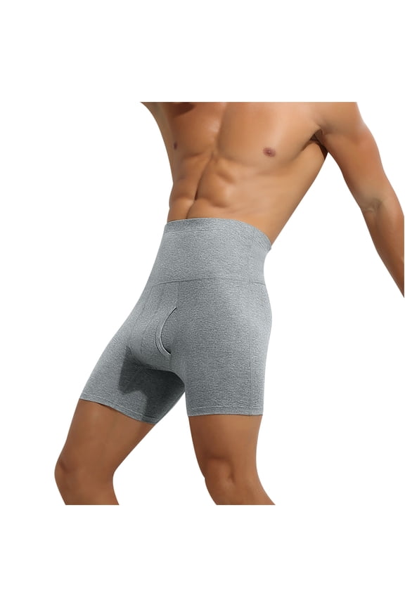 Men's Tummy Control Shapewear Shorts High Waist Slimming Anti-Curling Underwear Boxer Brief Shaper Boxer Briefs