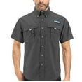 thumbnail image 1 of Men’s Tuna Waterproof Quick Dry UPF 50+ Nylon Short Sleeve Fishing Button Shirt (Charcoal, L), 1 of 5