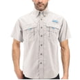 thumbnail image 1 of Men’s Tuna Waterproof Quick Dry UPF 50+ Nylon Short Sleeve Fishing Button Shirt (Ivory, 2XL), 1 of 5