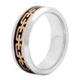 thumbnail image 1 of Men's Tungsten 8MM Chain Link Inlay Wedding Band - Mens Ring, 1 of 4
