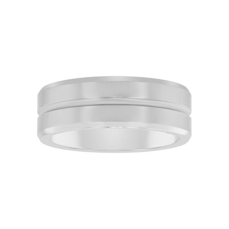Men's Tungsten 8MM Grooved Comfort Fit Wedding Band by Brilliance Fine Jewelry - Mens Ring