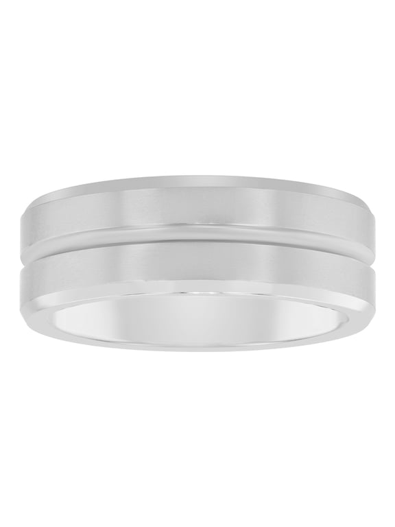 Men's Tungsten 8MM Grooved Comfort Fit Wedding Band by Brilliance Fine Jewelry - Mens Ring