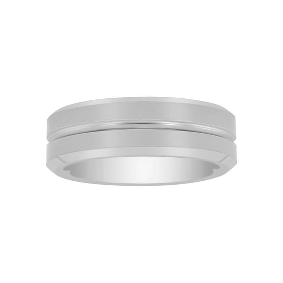 Men's Tungsten 8MM Grooved Comfort Fit Wedding Band by Brilliance Fine Jewelry - Mens Ring
