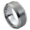 thumbnail image 1 of Men's Tungsten Carbide Brushed Center Beveled Edge Band Ring, Size 10, 1 of 5