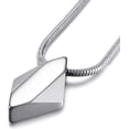 thumbnail image 1 of Men's Tungsten Carbide Pendant Necklace Geometric Tungsten Pendant with 22 Inches Stainless Steel Snake Chain, 1 of 5