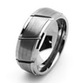 thumbnail image 1 of Men's Tungsten Carbide Wedding Band Ring 9mm Comfort Fit Beveled Edges Groove Tungsten Ring, 1 of 3