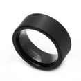 thumbnail image 1 of Men's Tungsten Carbide Wedding Band Ring 9mm Comfort Fit Black Flat Ring, 1 of 3