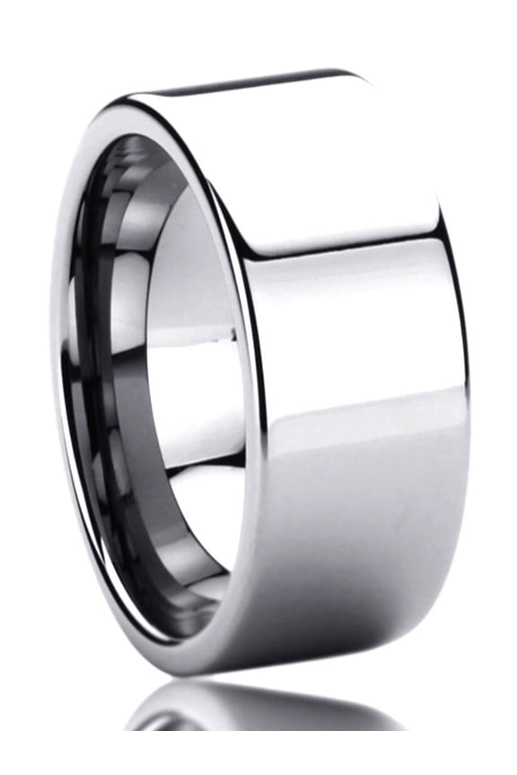 Men's Tungsten Carbide Wedding Band Ring 9mm Comfort Fit Flat Shiny For Men & Women