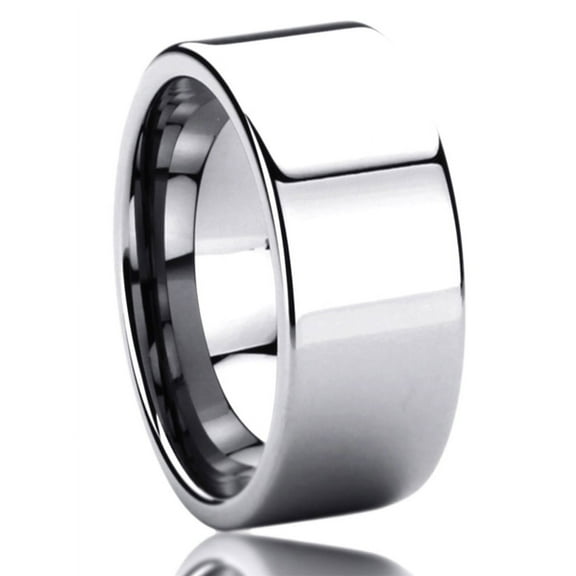 Men's Tungsten Carbide Wedding Band Ring 9mm Comfort Fit Flat Shiny For Men & Women