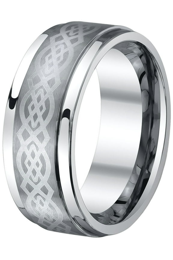 Men's Tungsten Celtic Knot Ring, 8mm