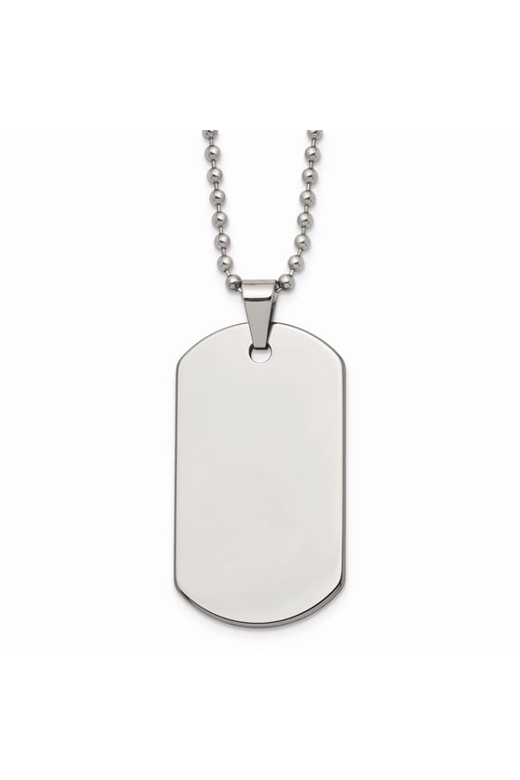 Men's Tungsten Dog Tag Necklace Fine Jewelry For Men Gifts For Him, 22"