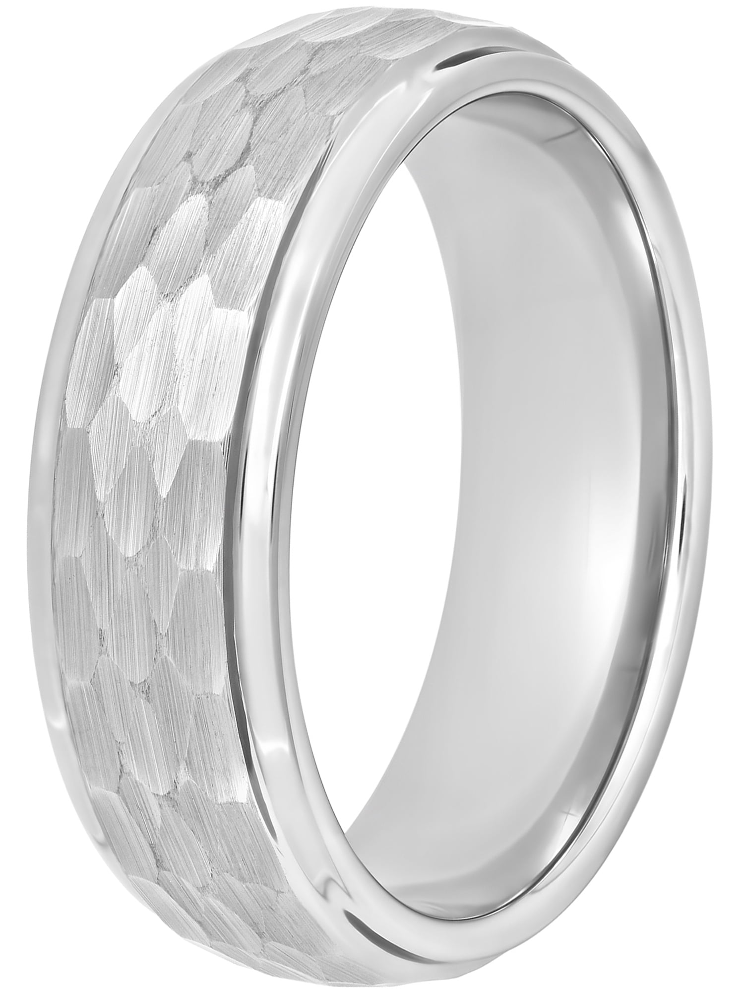Men's Tungsten Hammered Finish Band, 8MM