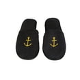 thumbnail image 1 of Men's Turkish Cotton Terry Cloth Anchor Embroidered Spa Slippers, Black, 1 of 1
