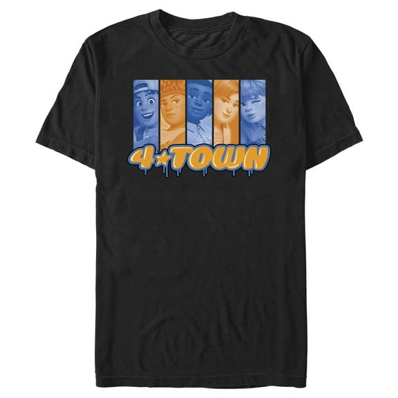 Men's Turning Red 4*Town Paint Drip Panels  Graphic Tee Black Large