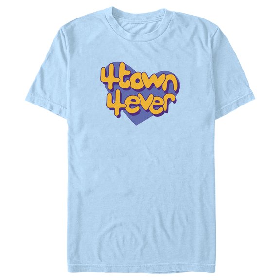 Men's Turning Red 4Town 4Eva Heart Graphic Tee Light Blue X Large